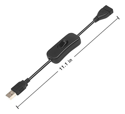 Electop - Cable Usb Macho A Hembra Con Interruptor De Encend