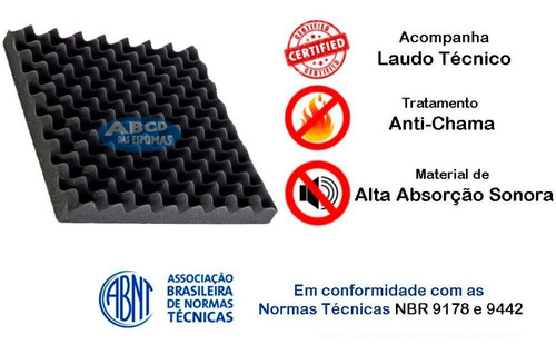 Espuma Acústica C. O. - 30 Placas - 50 X 50 X 2cm + 02 Colas