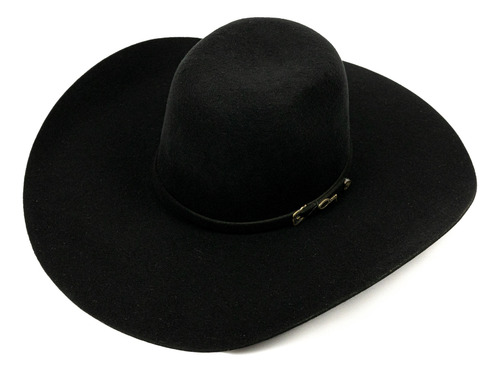 Chapéu Cury Texas Aba 12,5cm Preto Pelo E Lã