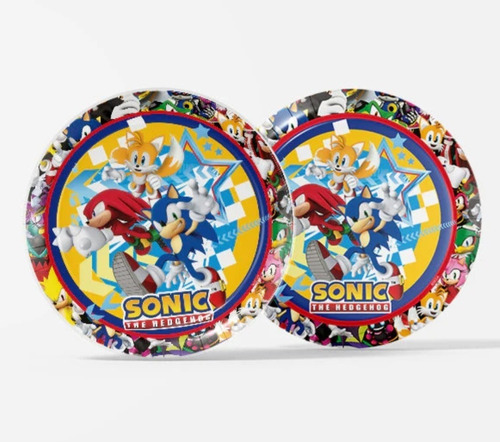 Sonic Platos Para Cotillón Cumpleaños 