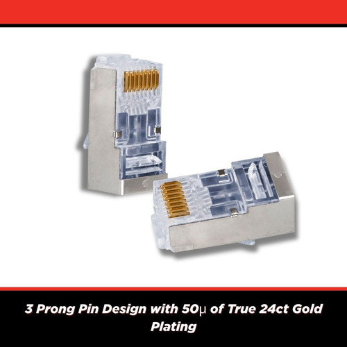 Enchufes Modulares Rj45 Blindados Para Cat5e/6/6a Stp 50 Pie