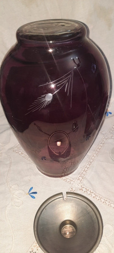 Antiguo Juego Ponchera Coctelera Y 6 Copas Cristal Bordeux (Usado)
