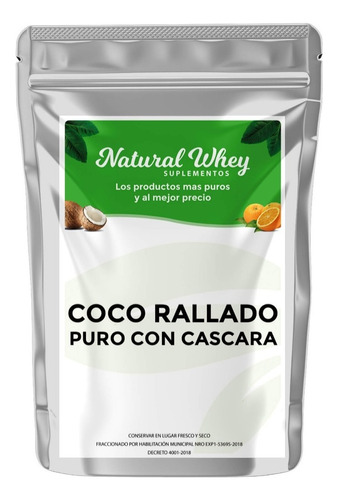 Coco Rallado Puro Con Cascara 250 Gramos 