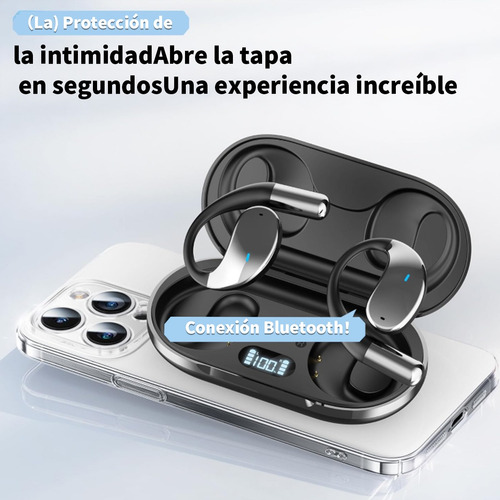 Auriculares Inalámbricos Deportivos Bluetooth Con Ganchos Negro