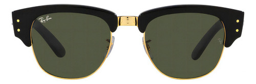 Óculos de sol Feminino E Masculino RB0316S Mega Clubmaster Preto Sobre Ouro Lentes Verde Ray-Ban