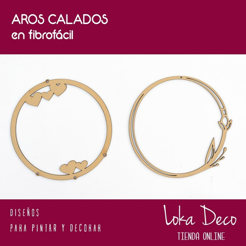 Atrapasueños Aros Calados - Fibro Fácil - 20cm X5 Unidades