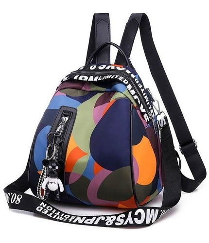 Bolsa Mochila Mujer Juvenil Cierre Antirrobo Back Pack Bk027 Color Multicolor