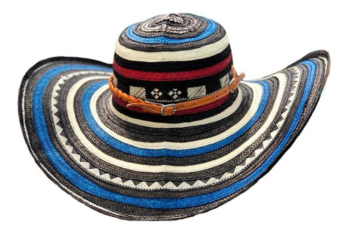 Sombrero 15 Fibras Diseño Azul Calidad Exclusiva