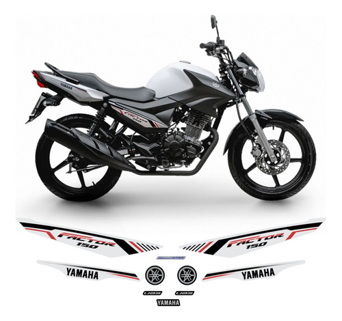 Kit Adesivos Faixa Moto Yamaha Factor 150 Ed 2022 Branca