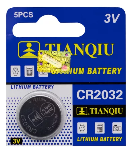 Pilas CR2032 Batería De Litio 3v Tianqiu Set 5 Unidades - Cyan