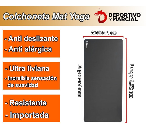Imagen 3 de 8 de Colchoneta Mat Yoga 4mm Pilates Fitness Enrollable Textura