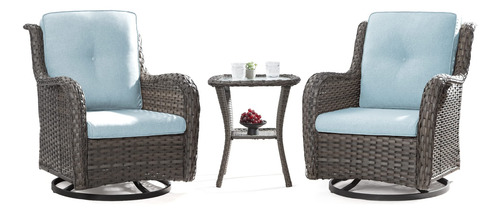 Meetleisure Juego De 2 Sillas De Patio Giratorias De 360