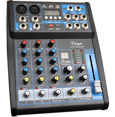 Consola Mixer 4 Canales Usb Efectos Interfaz De Grabacion