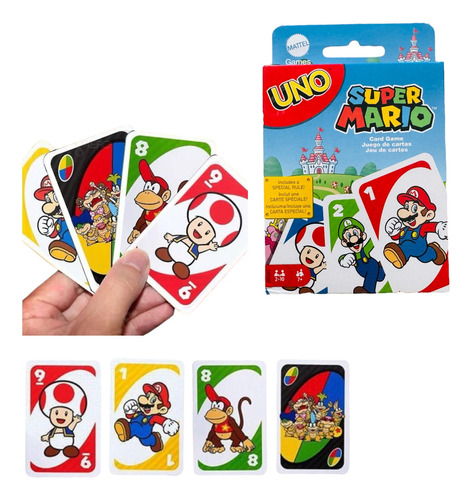 Mario Bros Juego De Cartas Uno Mattel Super Mario