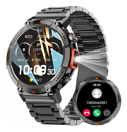 Smartwatch Hombres Reloj Inteligente Linterna Movimiento