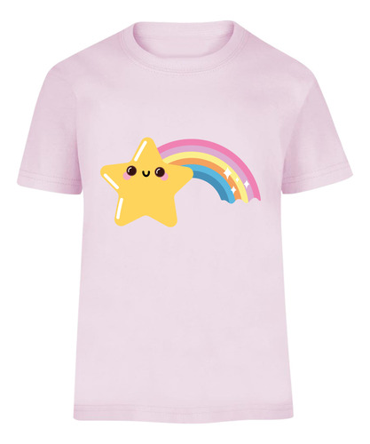 Playera Camiseta Infantil Estrella Fugaz - Arcoíris Mágico