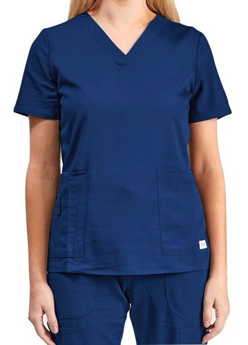 Top Polera Uniforme Clinico Mujer -azul Marino- One Stitches