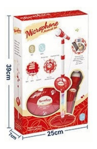 Imagen 3 de 9 de Microfono Infantil C/ Pie Extensible Sonido Karaoke Plug Mp3