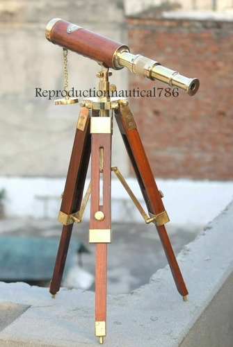 Telescopio Decorativo Náutico Estilo Antiguo Hecho A Mano
