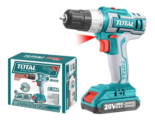 Taladro atornillador inalámbrico de 10mm Total Tools TDLI20024 20V + accesorios 220V