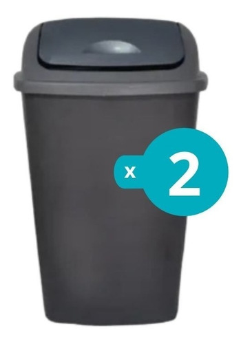Imagen 3 de 5 de 2 Tachos De Basura 50 Lts Cesto Colombraro 1 Negro +1 Verde