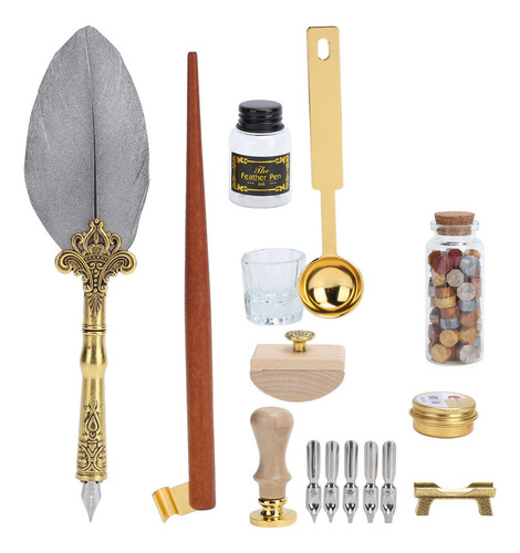 De Juego De Bolígrafos De Cera Con Plumas, Kit De Sellos De