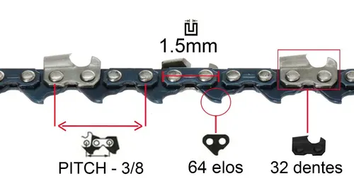 Sabre 18 + 1 Corrente Para Motosserra Toyama Tcs53x-18 50cm