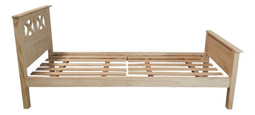 Cama Cruz Moderna 1 Plaza 80 X 190 Madera Macizo Individual Color Natural