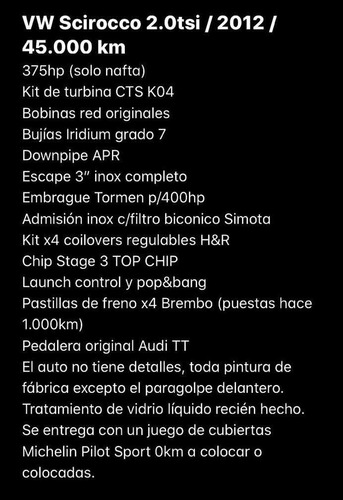 Volkswagen Scirocco 2.0 Tsi 375hp 2012