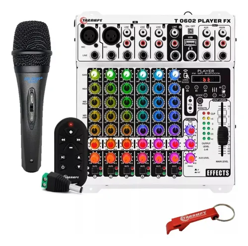 Mesa Taramps T 0602 Player Efeito Bt Controle Fone Microfone