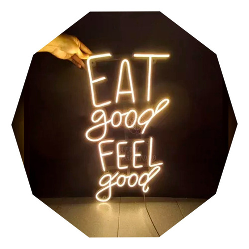 Cartel  Neón Led -  Eat Good Feel Good - 80cm Alto