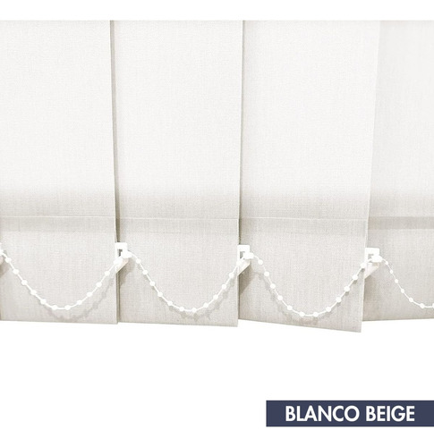 Cortina Bandas Verticales 90x220 Cm Sunscreen Poliester 100% Blanco/beige