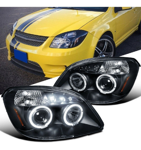 Pontiac G4 G5 2004 - 2009 Juego Faros Con Ojo De Angel Negro