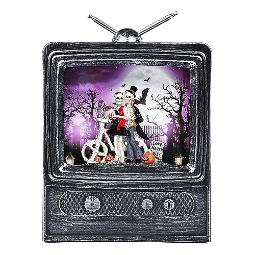 Decoración De Halloween Televisión Vintage Iluminada ...