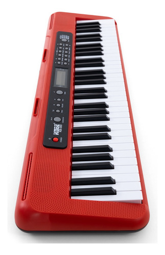 Kit Teclado Musical Kobe Kb-300 Teclas Sensitivas Capa Preta Cor Vermelho