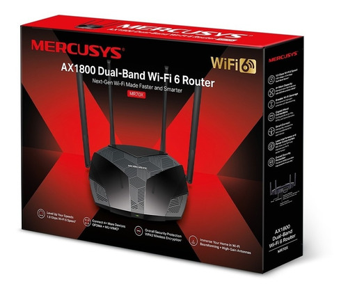 Router Wifi6 4 Antena Mr70x Mercusys Ax1800