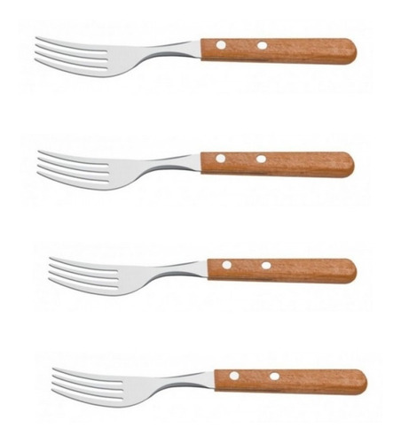 4 Tenedor De Mesa Asado Tramontina Dynamic Mango Madera