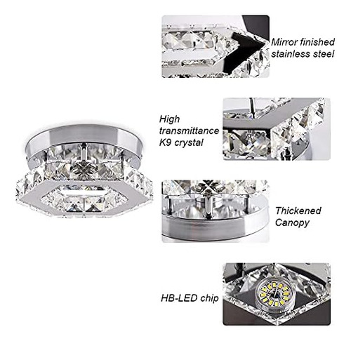 Cainjiazh Mini Lámpara De Techo Led De Cristal, Lámpara CoLG