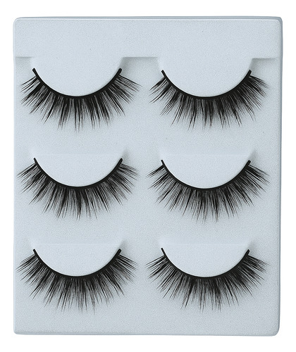 Cílios Postiços 3d Sabrina Sato Kit Com 3 Pares Natural F001 Preto C 5 Mm 1 Mm