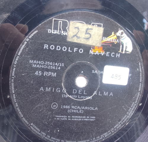 Vinilo Single Rodolfo Navech Amigo Del Alma