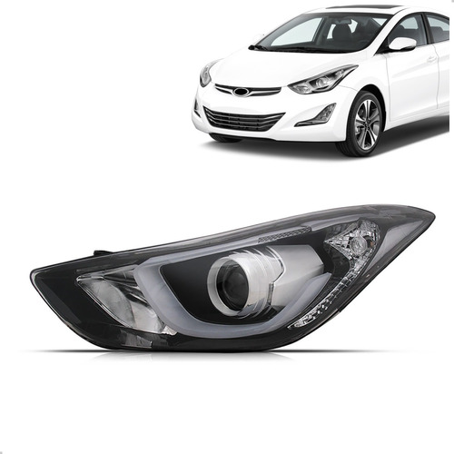 Farol Elantra 2014 2015 2016  Elétrico Com Motor Com Led