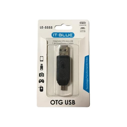 Leitor De Cartão Usb + Otg Micro Usb (v8) Le-5555 It-blue