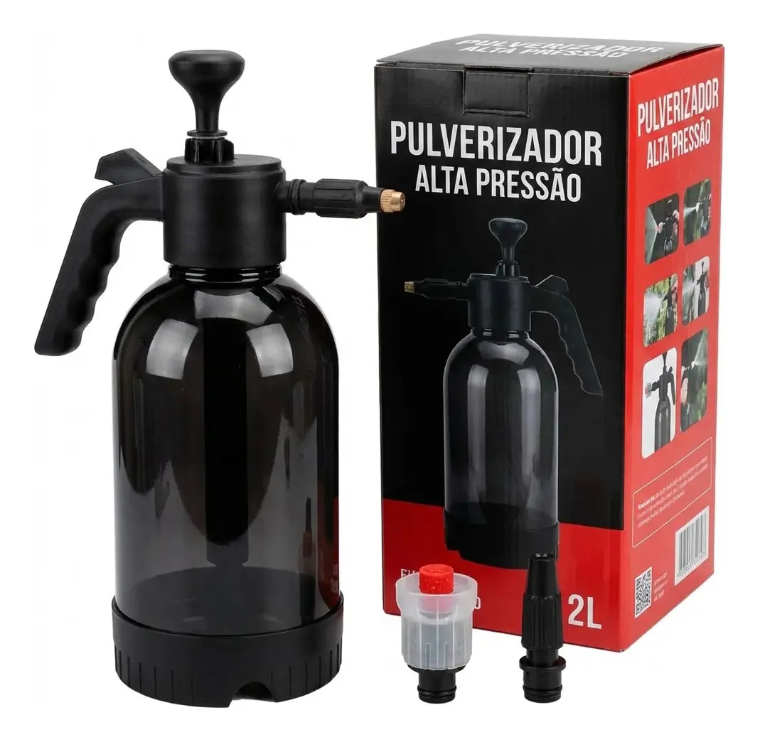 Pulverizador Borrifador Alta Pressão Snow Foam 2l Manual Profissional Com 3 Bicos Espuma Ativa Automotivo Lavagem Carro Moto 3 Em 1