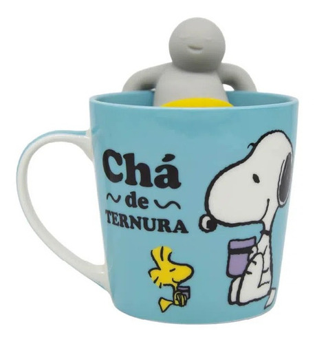 Caneca 350ml Com Infusor Para Chá De Ternura Snoopy