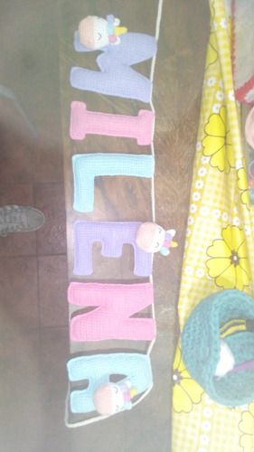 Nombres Tejidos Al Crochet Personalizable (precio Por Letra)