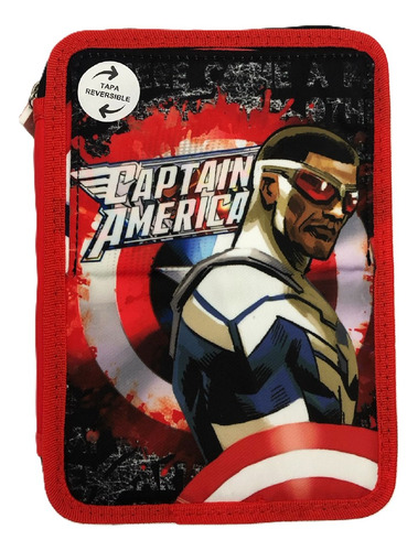 Cartuchera Pvc 2 Pisos Avengers Multiscope Capitan America