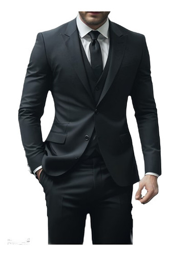 Terno Slim Masculino Completo Com Colete - Envio Expresso