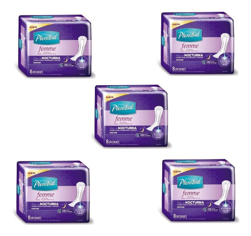 Plenitud Poise Femme Toalla Nocturna 5 Pack X 8 Unid