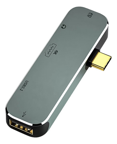 Hub Adaptador Usb C 5 En 1 Compacto Teléfono Y Tablets Ub Plateado