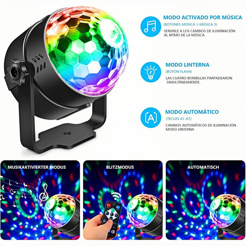 Luz De Fiesta De Color De Bola Mágica, Luz De Discoteca Usb